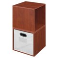 Niche Cubo Storage Set with 2 Cubes & 1 Canvas Bin, Cherry & White PC2PKWC1TOTEWH